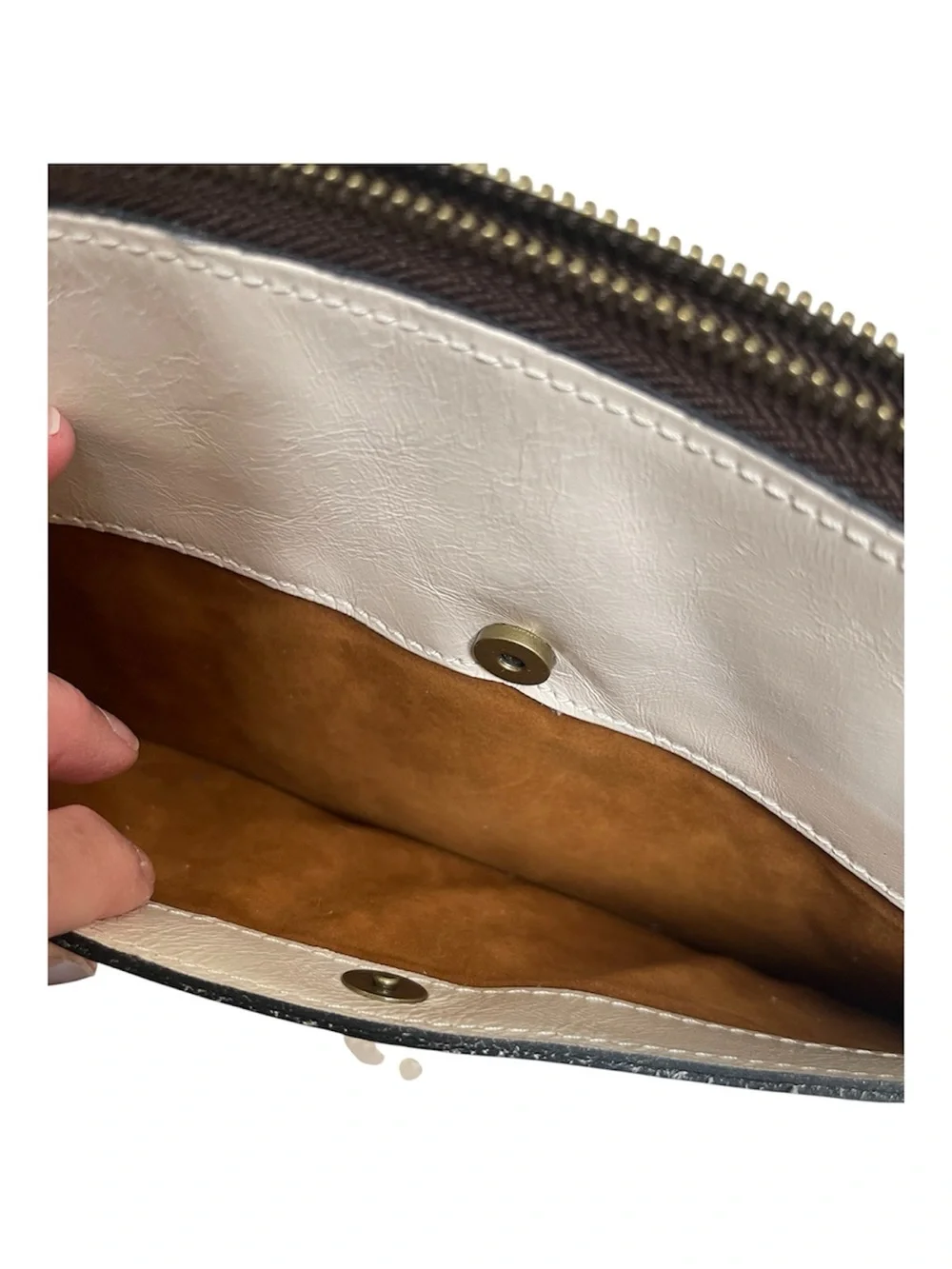 Patricia Nash Heritage Avellino Cross-Body Bag in Cream Leather